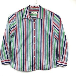 Orvis Striped Button Front Collar Shirt